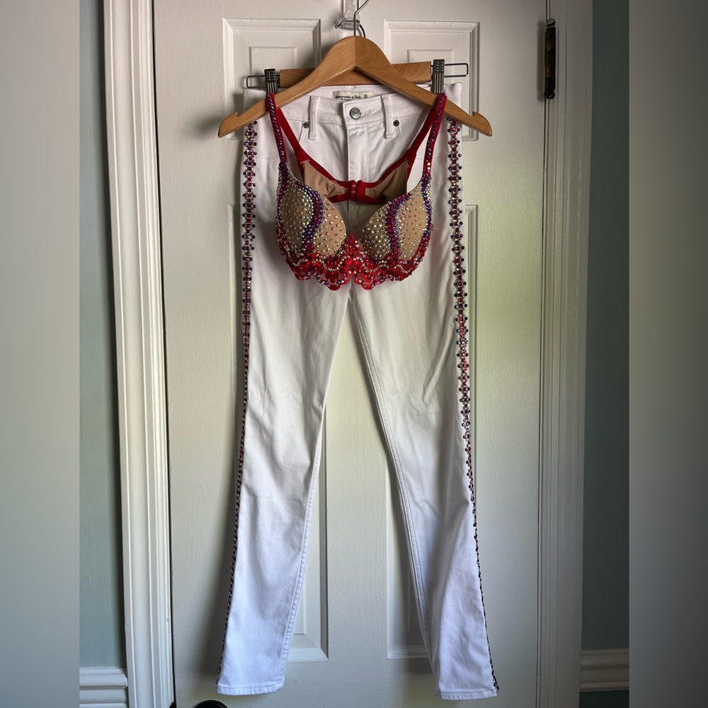 Costume - Custom Tap Dance - EXTREMELY RARE - NEVER WORN - 32B Bra / Sz 2 Jeans - Picture 6 of 14